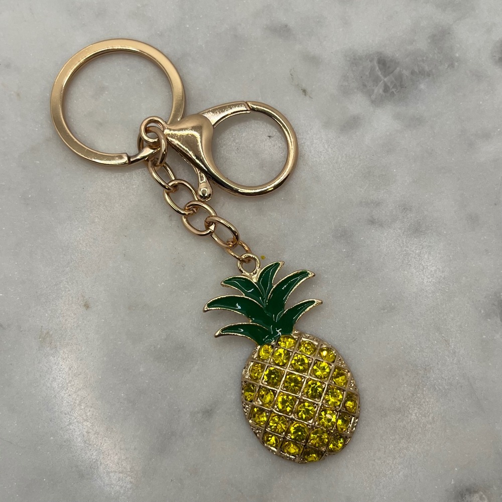 Pineapple Keychain Bag Charm‎ Rhinestone Crystal Tropical Fruit New Accessory